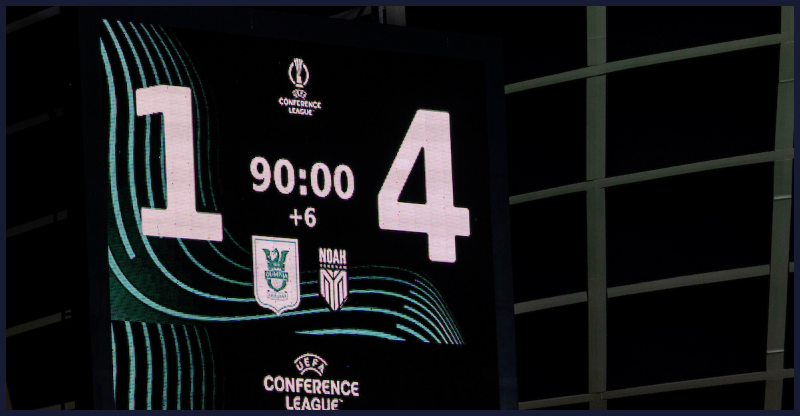 FOTOGALERIJA: Olimpija je po prvi tekmi zadnjega kroga evropskih kvalifikacij v hudih težavah, Noah jo je razbil v Stožicah