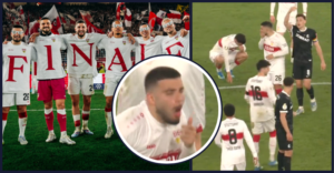 Stuttgart, Nemčija, napredovanje v finale pokala, bruhanje